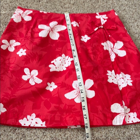 White Stag Women’s Floral VTG Red Hawaiian Hibiscus SKORT Size 10 - Picture 10 of 12